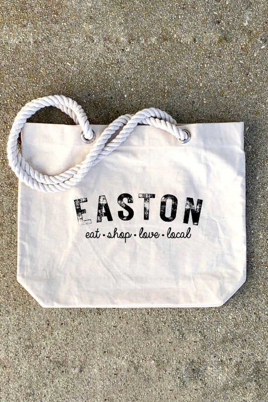 EASTON LOVES LOCAL CANVAS TOTE BAG