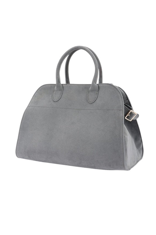 HUDSON FAUX SUEDE TOTE BAG - GREY