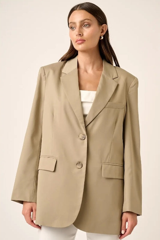 HIGH STANDARDS OVERSIZED BLAZER - OLIVE
