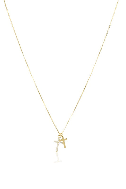 DOUBLE CROSS NECKLACE