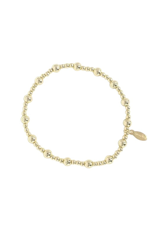 GOLD BEADED BRACELET - 3mm and 5mm