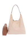 CAMPUS FAUX SUEDE 2-IN-1 SHOULDER BAG