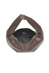SEE YOU SOON LEATHER SHOULDER BAG - CHOCOLATE