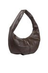 SEE YOU SOON LEATHER SHOULDER BAG - CHOCOLATE