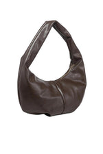 SEE YOU SOON LEATHER SHOULDER BAG - CHOCOLATE