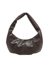 SEE YOU SOON LEATHER SHOULDER BAG - CHOCOLATE