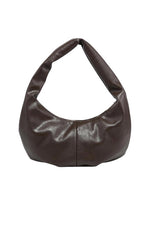 SEE YOU SOON LEATHER SHOULDER BAG - CHOCOLATE