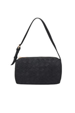 RAE FAUX SUEDE WOVEN SHOULDER BAG