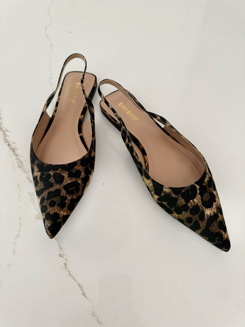 CARRIE LEOPARD SLINGBACK FLATS