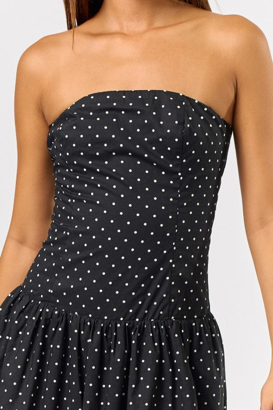 PRESLEY POLKA DOT TUBE MAXI DRESS