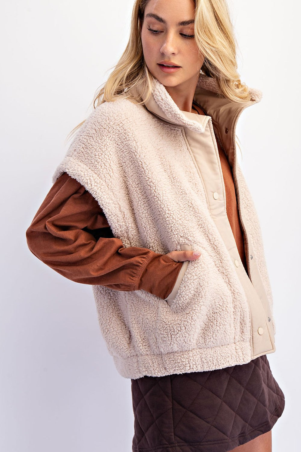 DREAM BIG OVERSIZED SHERPA VEST