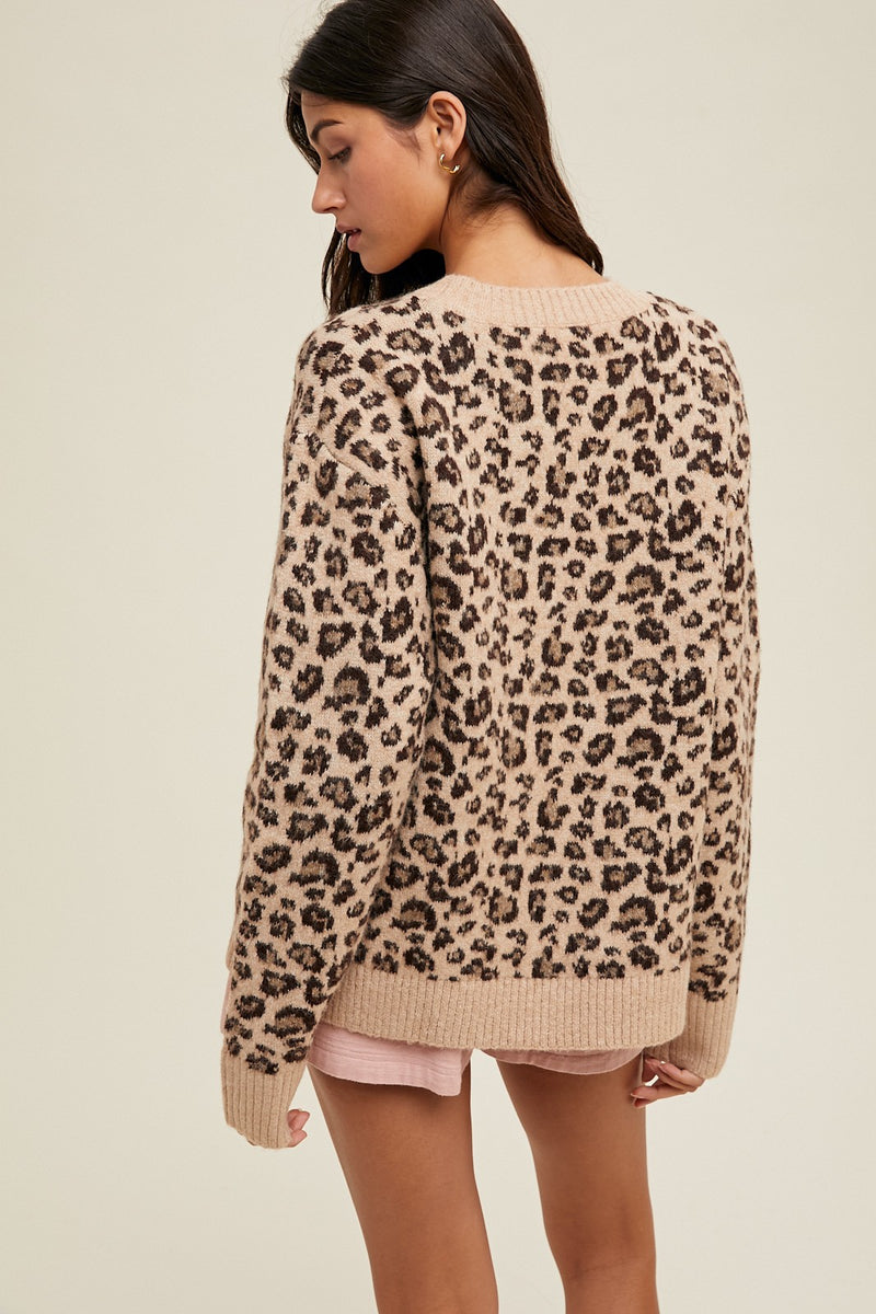 CHIC LEOPARD PRINT SWEATER