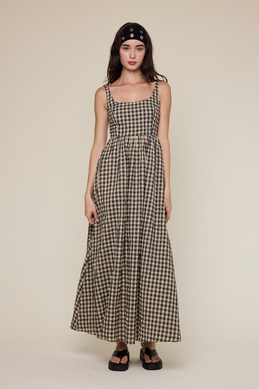MIA CHECKERED MAXI DRESS