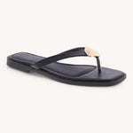 SUMMER ESCAPE SEASHELL SANDALS - BLACK
