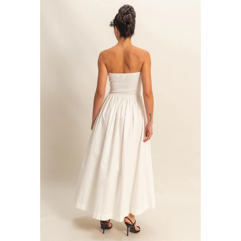SERAFINA STRAPLESS MIDI DRESS