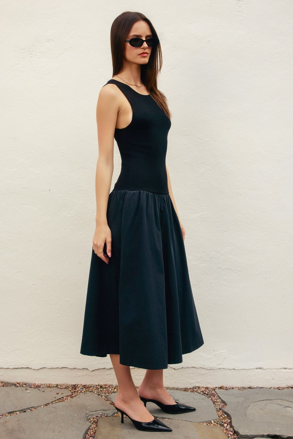 MIDNIGHT INK SLEEVELSS MAXI DRESS