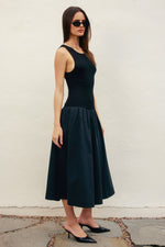 MIDNIGHT INK SLEEVELSS MAXI DRESS