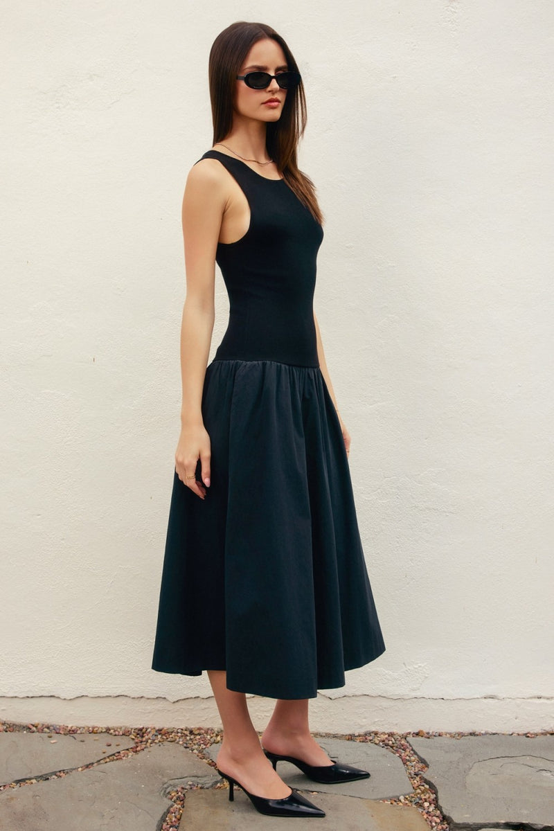 MIDNIGHT INK SLEEVELSS MAXI DRESS