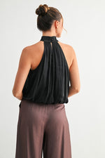 MEANT TO BE MOCK NECK SATIN TOP